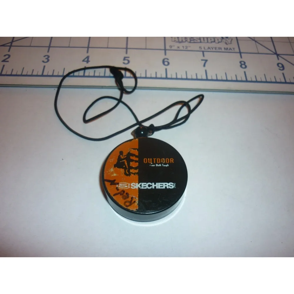 Vintage Skechers Outdoor Built Tough Compass Necklace Black Orange Y2K Accessory